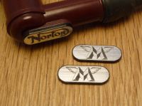 Matchless NGK Spark Plug HT Cap Cover Badges. 22mm Pair.