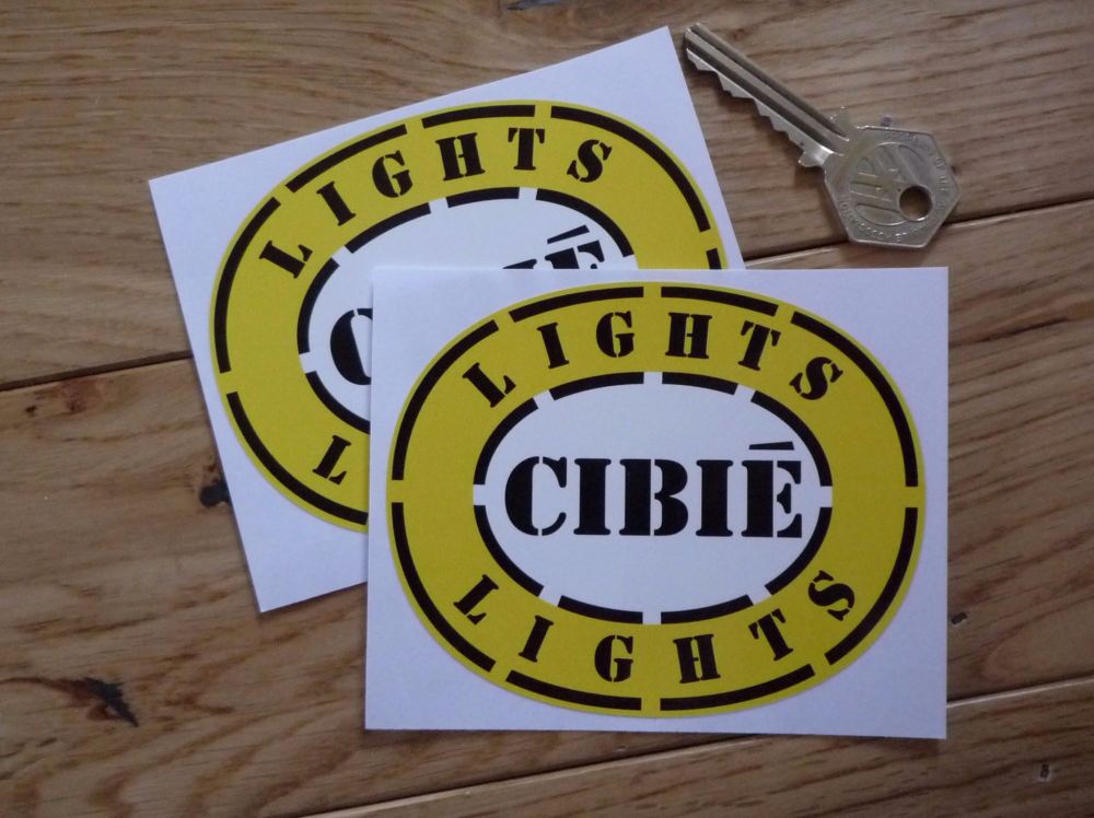 Cibie Lights Oval Stickers. 4" Pair.