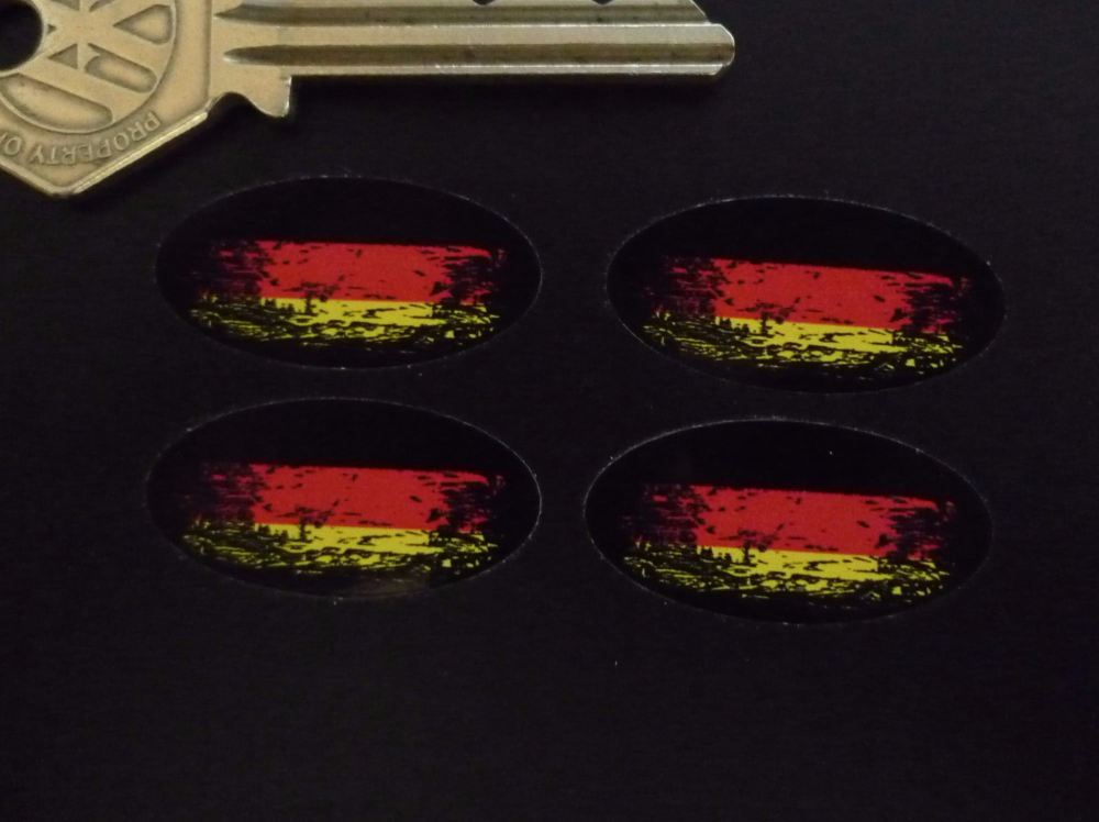 German Fade To Black Oval Stickers. Set of 4. 30mm or 50mm.