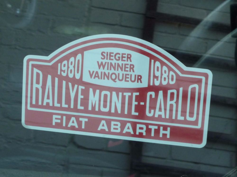 Fiat Abarth 1980 Monte Carlo Rally Winner Lick'n'Stick Window Sticker. 5
