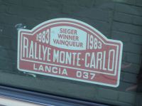 Lancia 037 1983 Monte Carlo Rally Winner Lick'n'Stick Window Sticker. 5".
