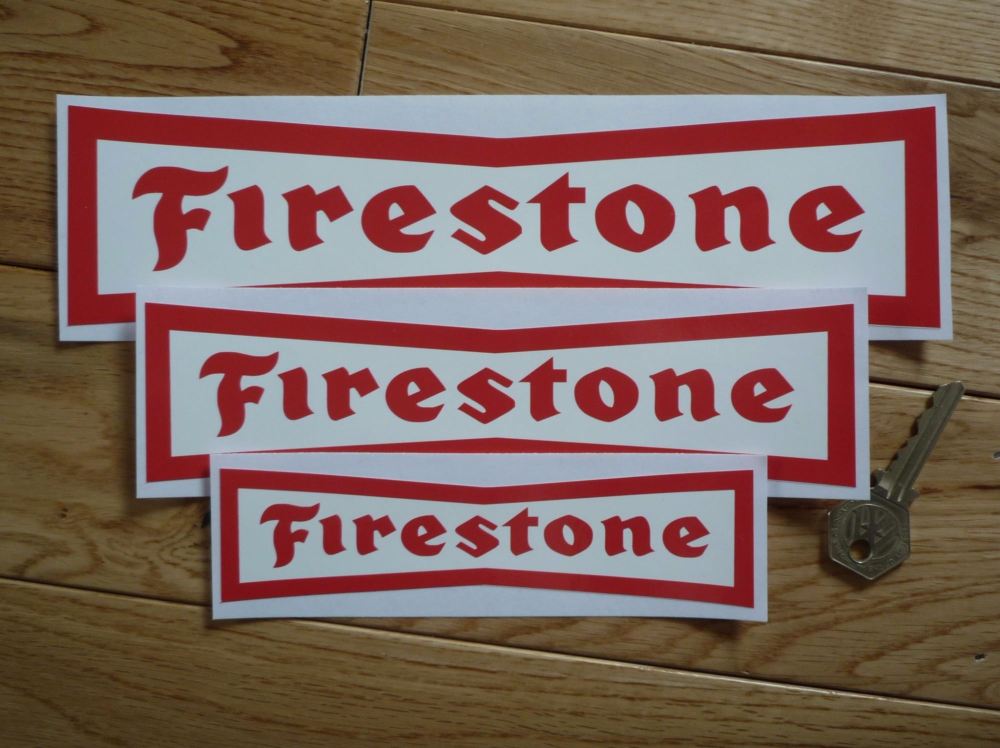 Firestone Dicky Bow Red on White Stickers. 4