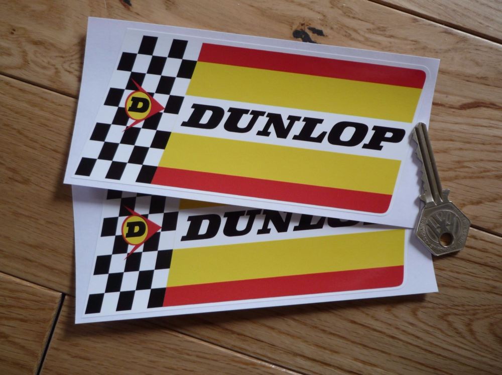 Dunlop Extra Thick Check & Stripes, Sharp Edged, Stickers. 6" Pair.