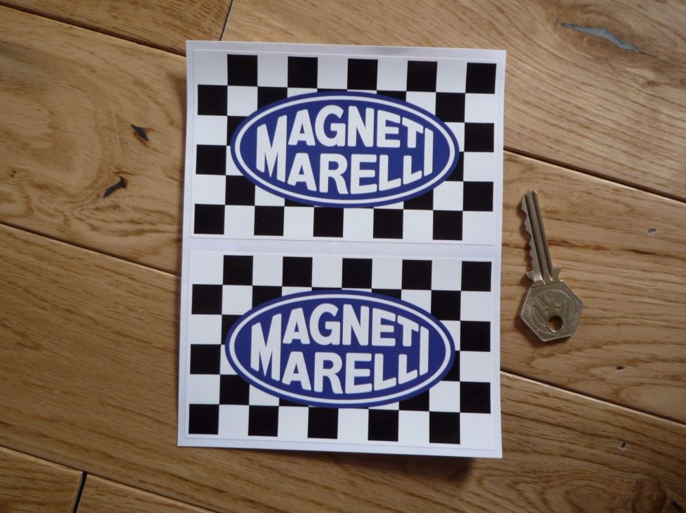 Magneti Marelli Oval on Oblong Chequered Flag Stickers. 5