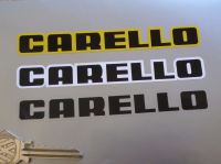Carello Shaped Text Black Centre Stickers. 5" Pair.