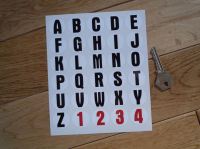 Circular Letter & Number Stickers. A - Z. 1 - 4. Sheet of 30. 25mm.