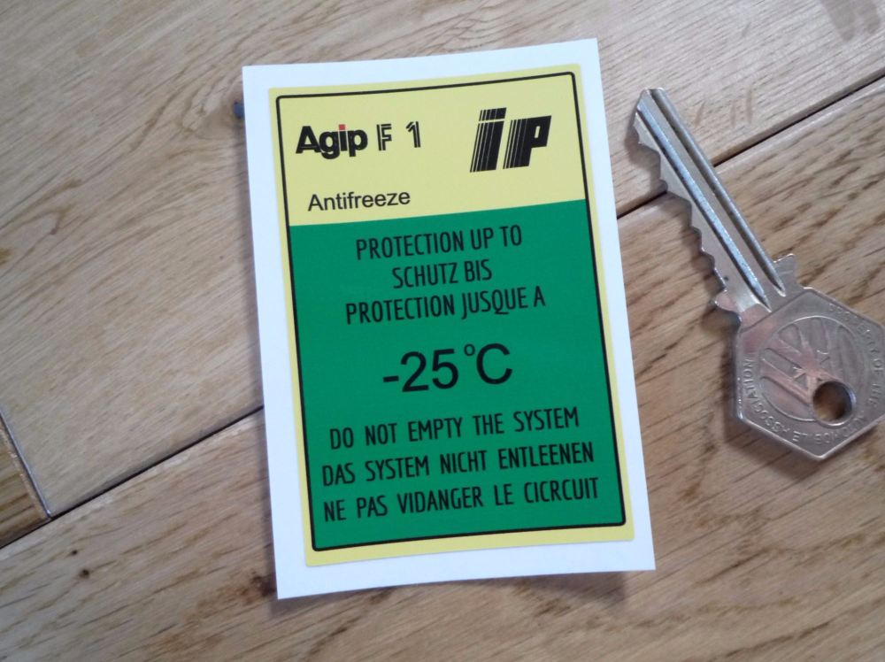 Agip F1 IP Antifreeze Sticker. 3