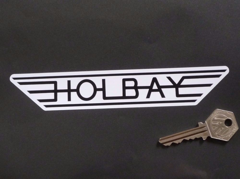 Holbay Winged Black & White Stickers. 7" Pair.