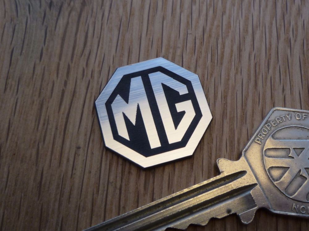 MG Octagon Logo Style Laser Cut Self Adhesive Car Badge. 1".
