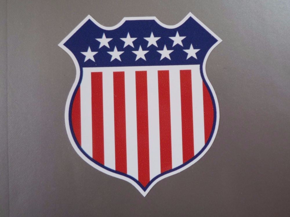 USA Stars & Stripes Shield Style Sticker - 4"