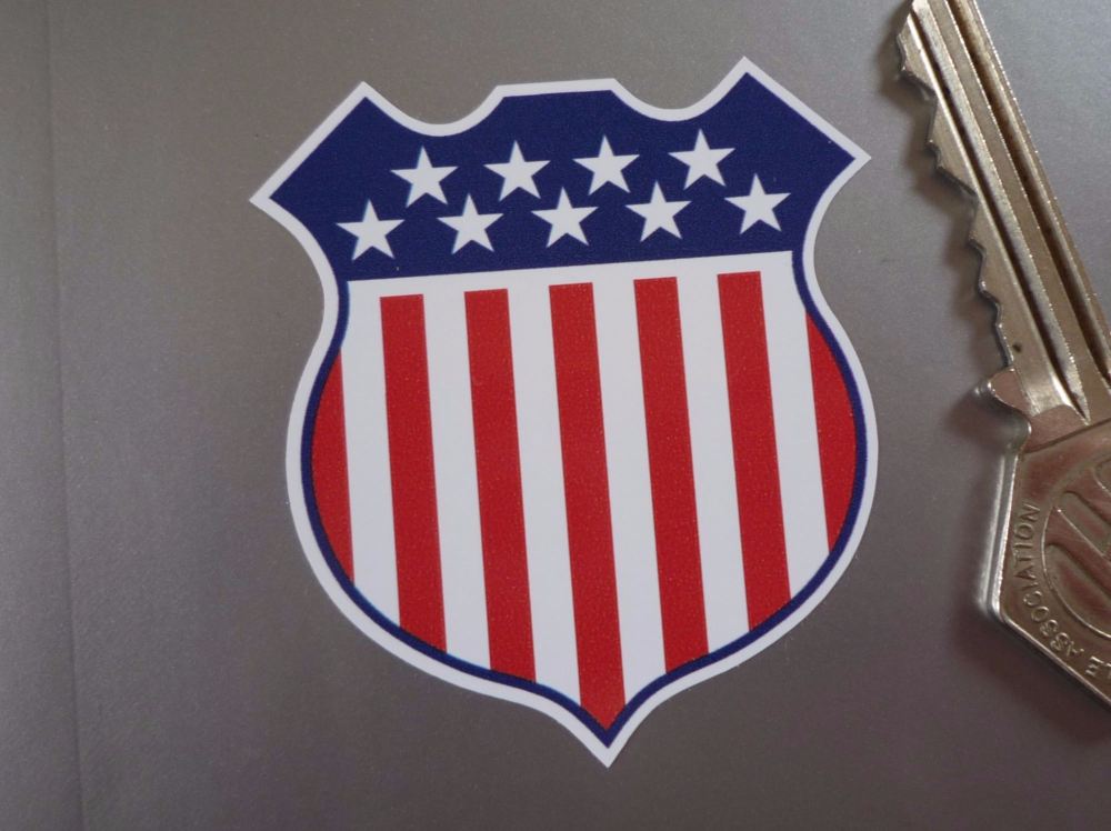 USA Stars & Stripes Shield Style Stickers. 2