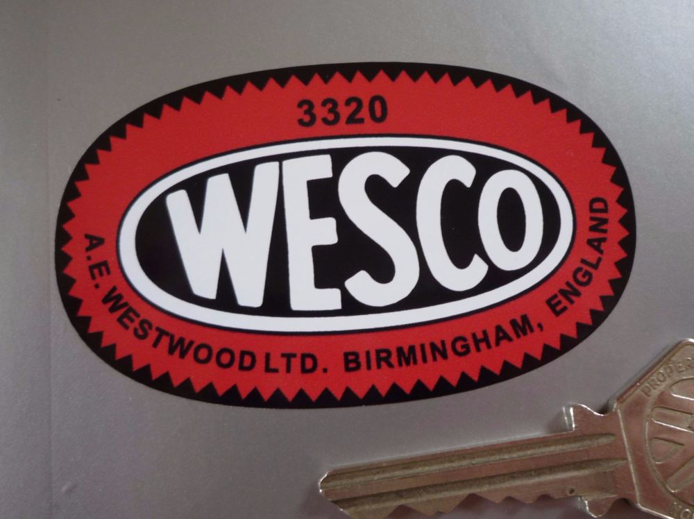 Wesco Birmingham, England, Oil Can Oval Stickers - Various Sizes