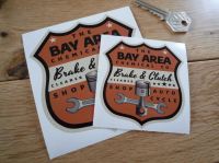 Bay Area Chemical Co. Brake & Clutch Cleaner Shield Sticker. 3" or 4".