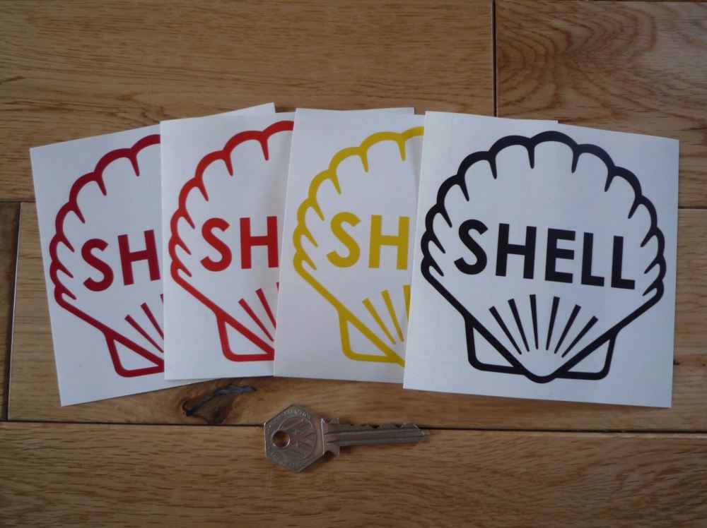 Shell Classic Style Cut Vinyl Outline Sticker. 4" or 6".