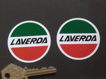 Laverda Circular Logo Stickers. 1.25", 2", 3", or 4" Pair.