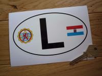 L Luxembourg ACL Crest &  LÃ«tzebuerger Flag ID Plate Sticker. 6