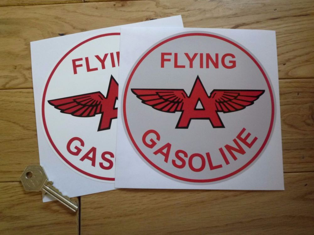Flying A Gasoline Circular Sticker. 6