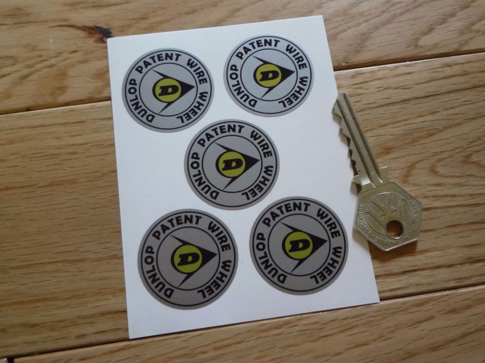 Dunlop Patent Wire Wheel Stickers. Set of 5. 36mm.