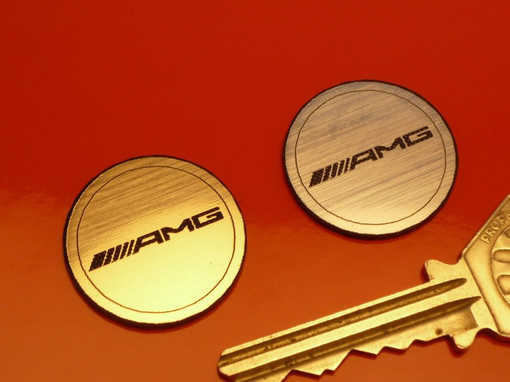 Mercedes AMG Laser Cut Circular Self Adhesive Car Badge. 1".
