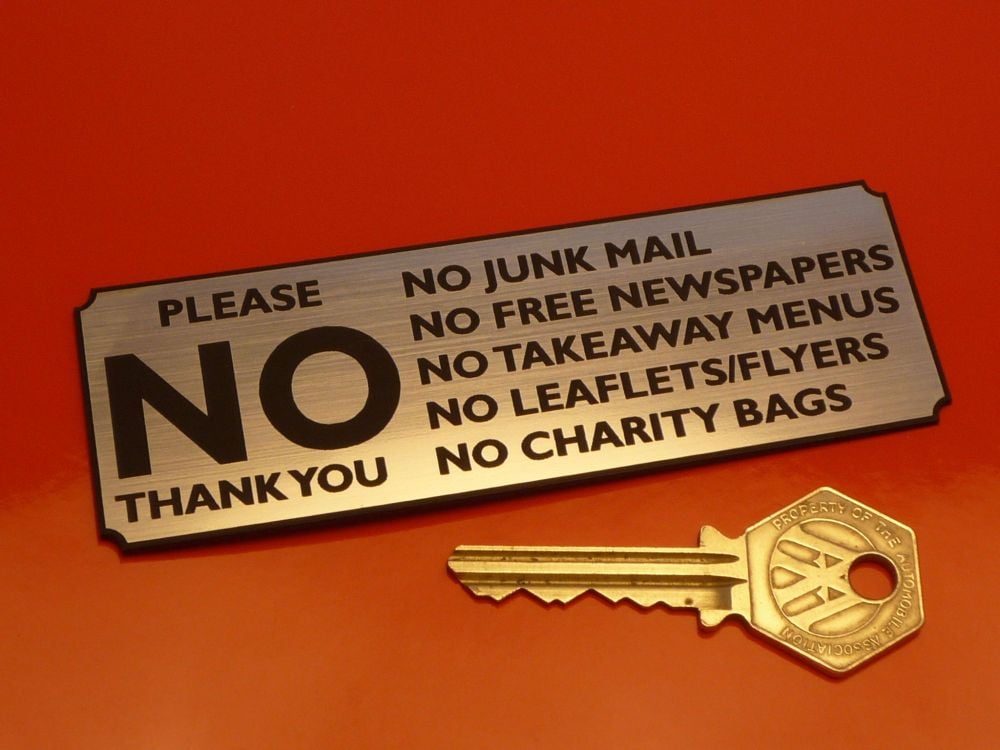Please No Junk Mail, Leaflets, etc. Wall Plaque Sign. 4.75".
