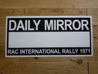 Daily Mirror RAC International Rally 1971 Plate Sticker. 17".