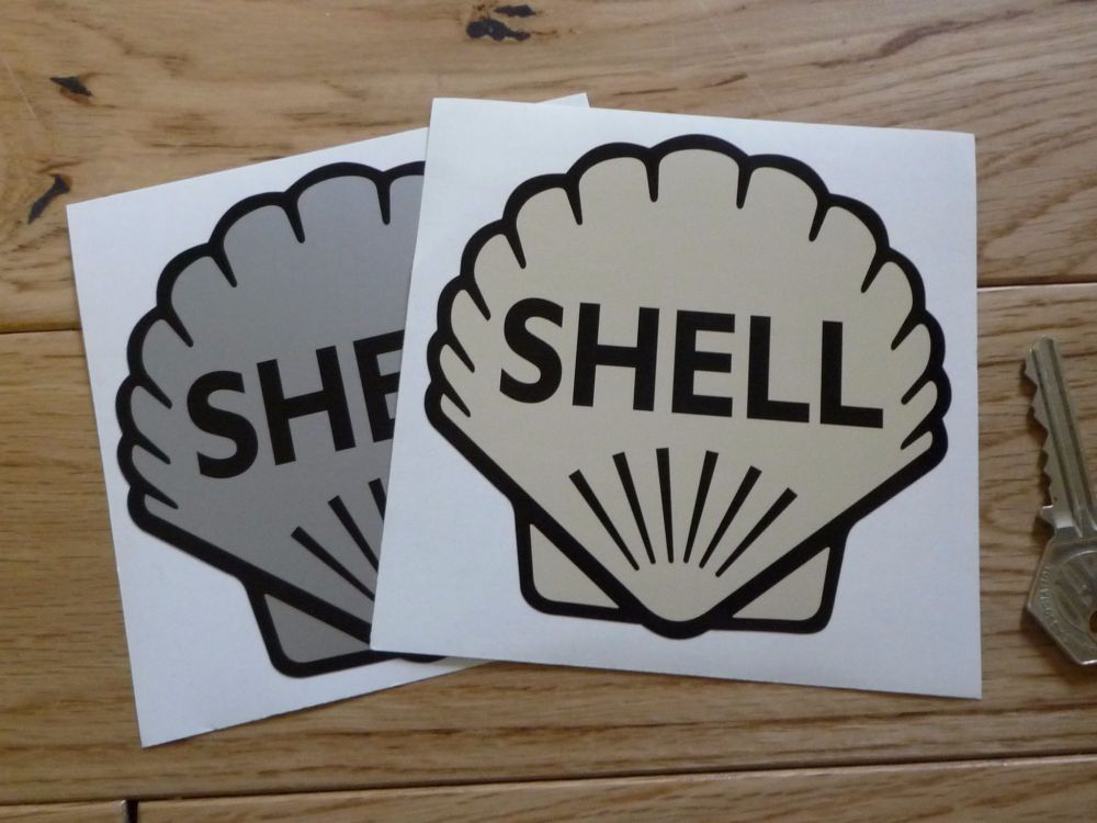 Shell Classic Logo Stickers. 4" Pair.