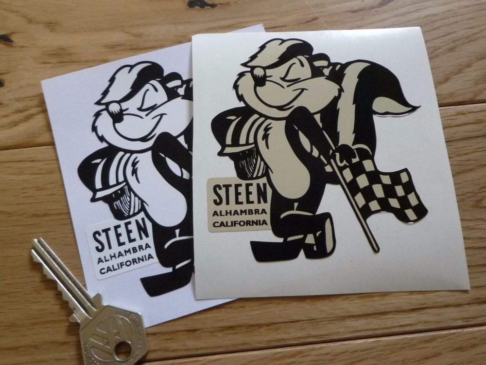 Steen Alhambra California Skunk Logo Sticker. 4".