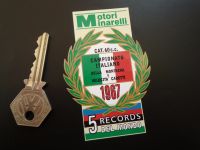 Motori Minarelli 5 Records Del Mondo 1967 Garland Sticker. 3.5".