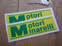 Motori Minarelli Green & Yellow Oblong Stickers. 4.75