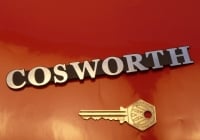 Cosworth Text Style Laser Cut Self Adhesive Car Badge. 3.5