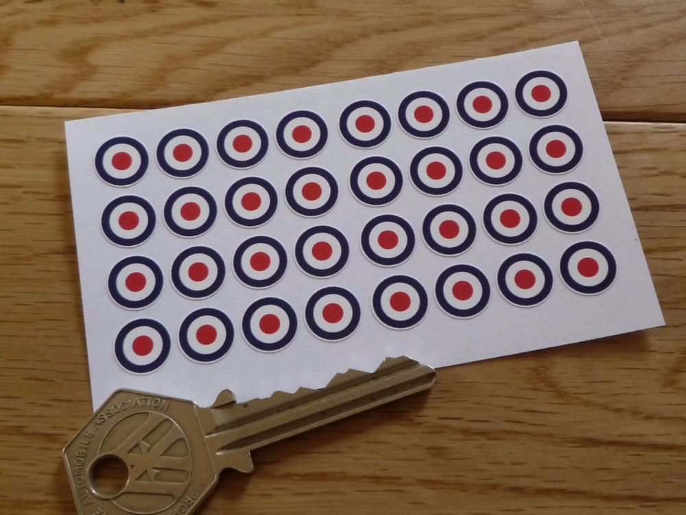 RAF Roundel Stickers. Set of 32. 10mm.