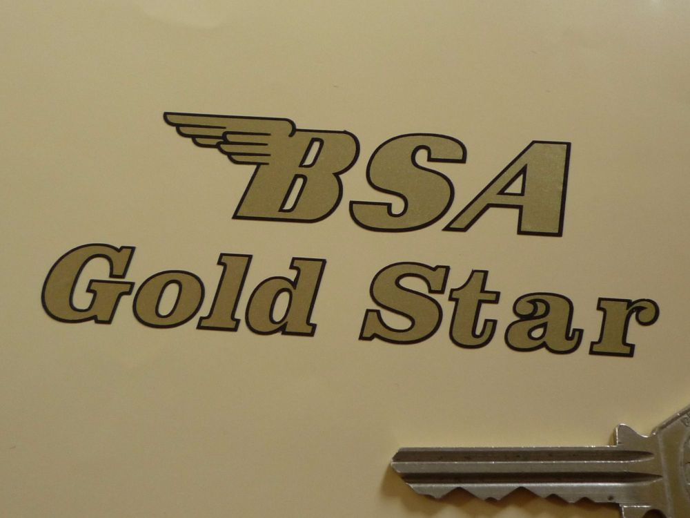 BSA Gold Star Black & Gold Cut Text Sticker. 4