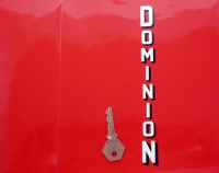Dominion Cut Vertical Black & White Shaded Text Sticker. 14