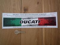 Ducati Worn & Distressed Helmet Visor Straight Sunstrip Sticker. 12". 50mm Tall.