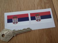Serbia Flag Stickers. 45mm Pair.