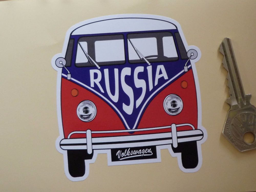 Russia Federation Volkswagen Campervan Travel Sticker. 3.5