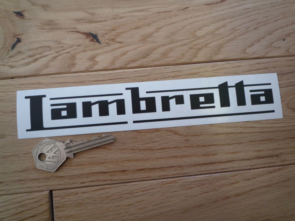 Lambretta Cut Text Sticker. 4", 6", or 8".