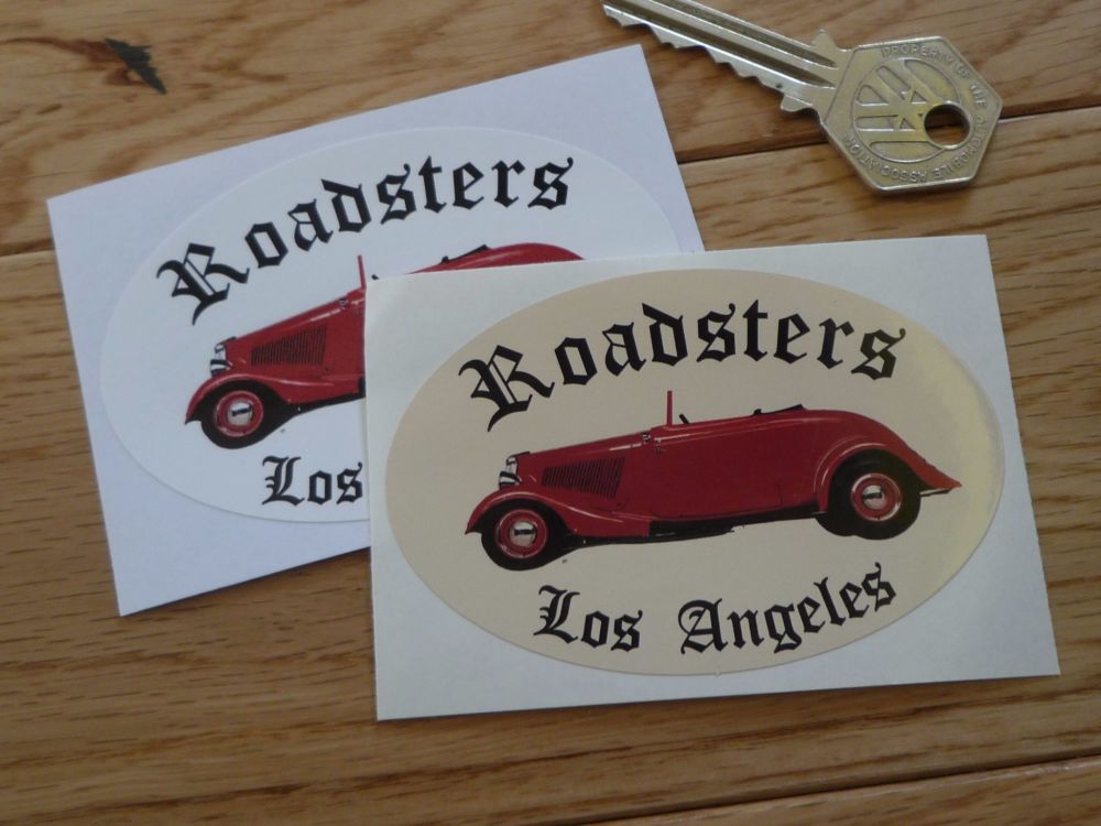 Roadsters Los Angeles Oval Sticker. 3.25