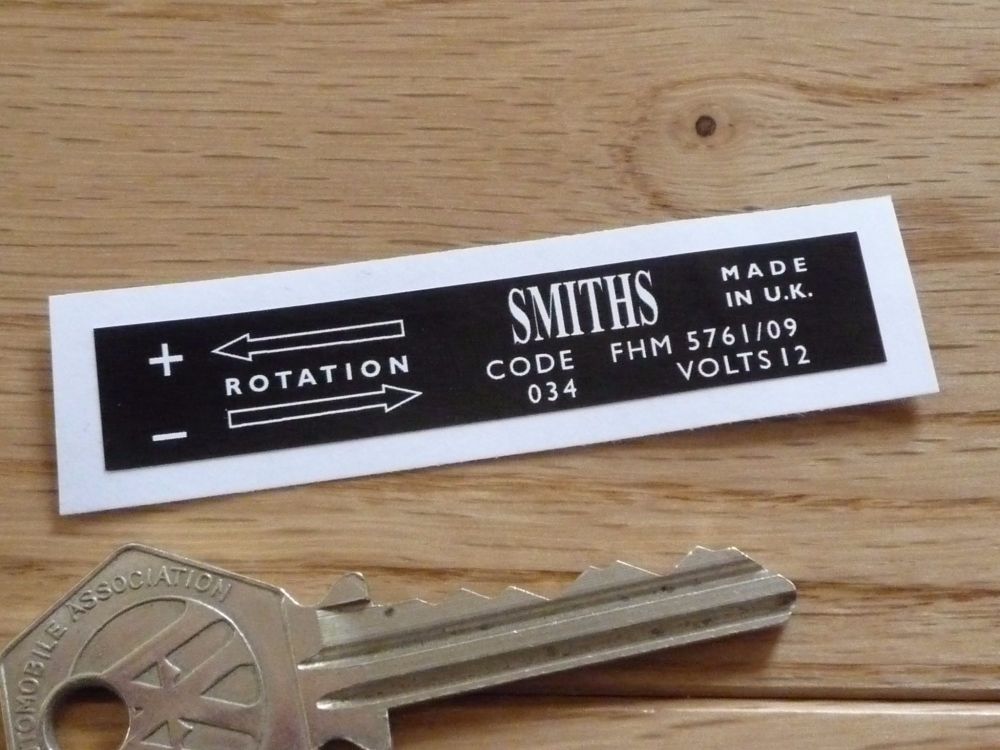 Smiths Heater Label FHM 5761/09 Sticker. 65mm.