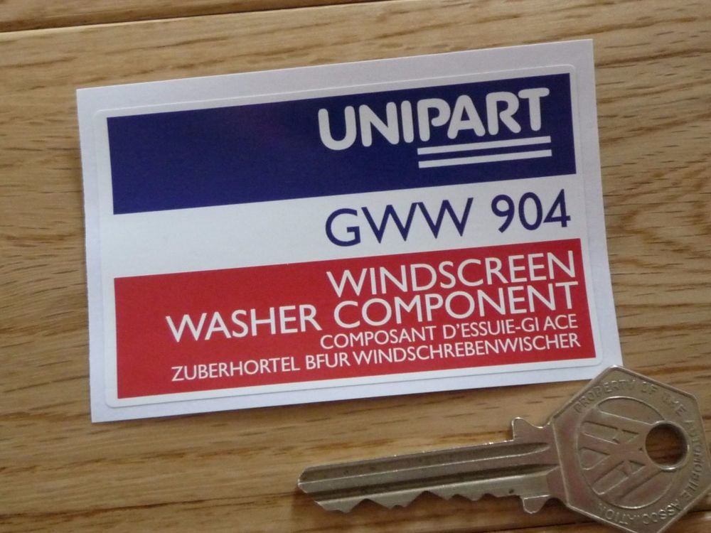 Unipart Windscreen Washer Component GWW 904 Sticker. 3