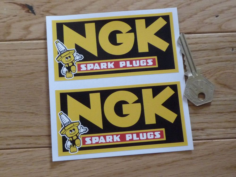 NGK Spark Plugs Little Man Oblong Stickers. No Coachline Style. 4