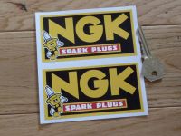 NGK Spark Plugs Little Man Oblong Stickers. No Coachline Style. 2.5