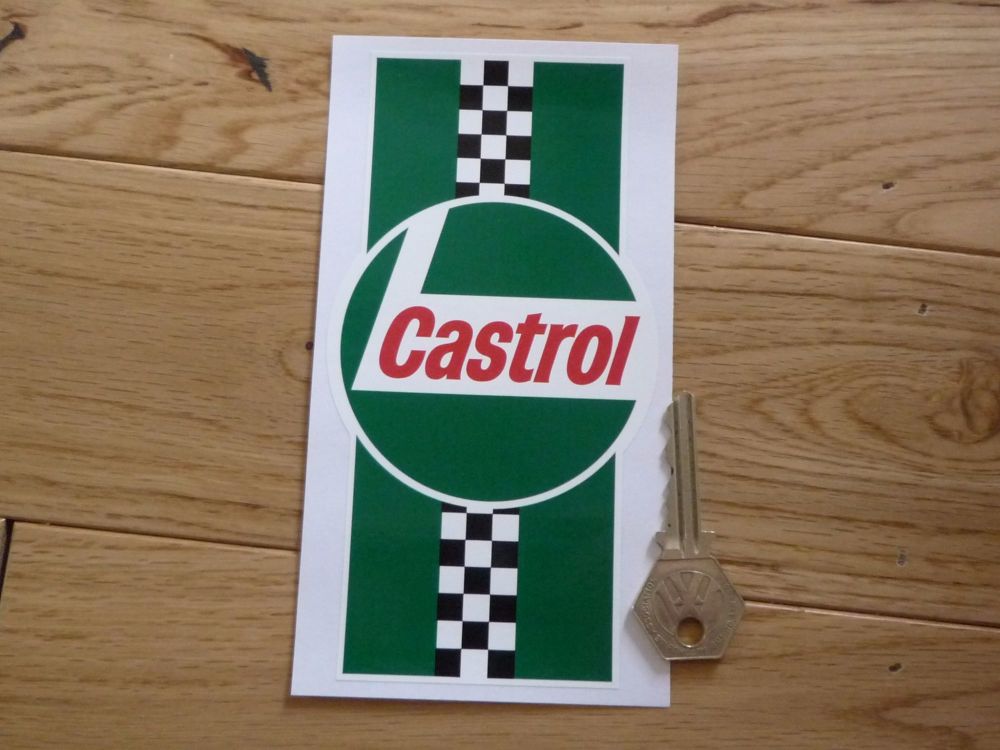 Castrol Logo & Stripes Sticker. 6".