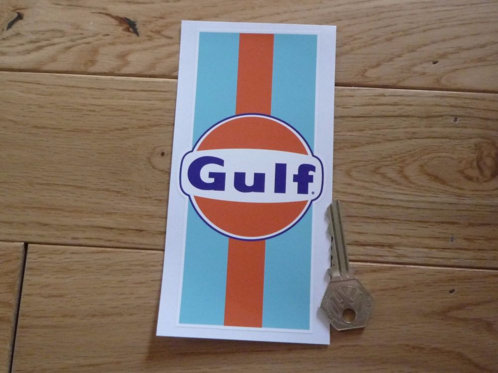 Gulf Logo & Stripes Sticker. 6".