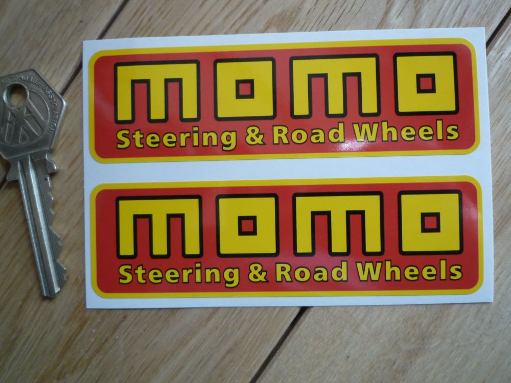 MOMO Steering & Road Wheels Stickers. 4" or 8" Pair.