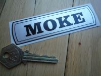 Mini Moke Old Badge Style Thick Foil Sticker. 4".