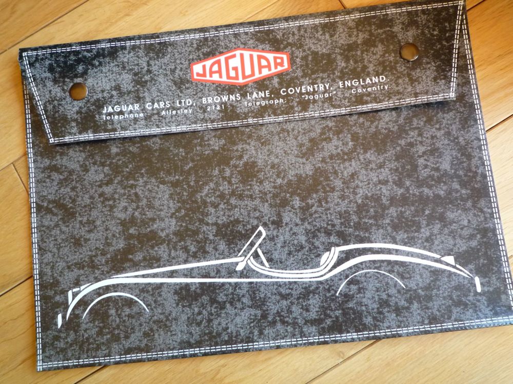 Jaguar XK120 BLACK Document Holder light Toolbag holds A4 size