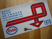 Tour de France Automobile Esso 1976 Rally Plate Style Sticker. 16".