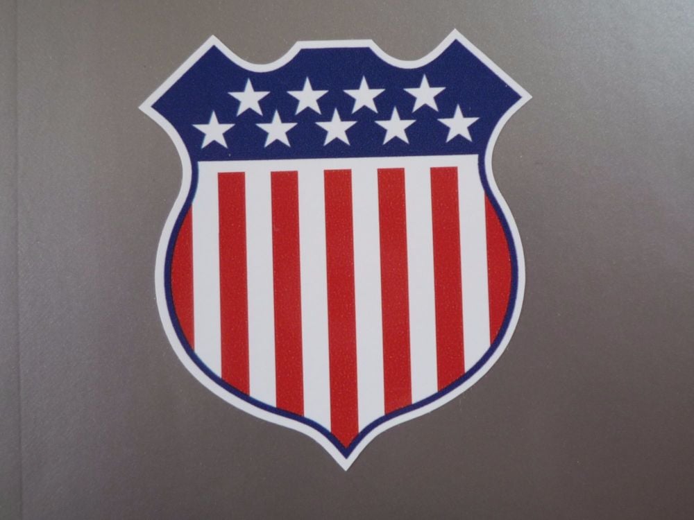 USA Stars & Stripes Shield Style Stickers. 30mm. Set of 4.