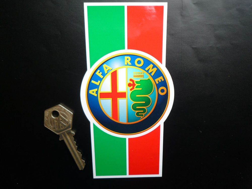 Alfa Romeo Modern Logo & Stripes Sticker. 6".